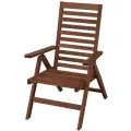 Стул кресло, белая акация аллюр, для улицы, сада, дачи, террасы, складной, регулируемая спинка, коричневая морилка