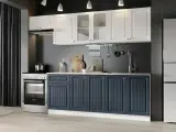 Кухонный гарнитур Хозяюшка 2.6 м, мебель для дома и кухни, Акация белая / Сапфир