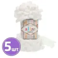 Пряжа Alize Puffy (55 светло-молочный), 5 шт. по 100 г, Alize