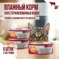 Влажный корм Мнямс для стерилизованных кошек Паштет по-шведски, Говядина с клюквой, 100г х 6шт