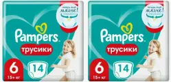 Pampers Подгузники-трусики, Pants, 15+ кг, 14 шт/уп, 2 уп