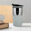 Термокружка 320 мл. из нержавеющей стали Kamille KM 2155 с TPR накладкой (2155 / серый)