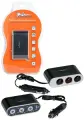 Прикуриватель-разветвитель 3 гнезда 5А + USB 1A, с выключателями нагрузки, ASP-3S-15