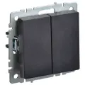 Выключатель проходной 2-кл. СП BRITE ВС10-2-6-БрЧ 10А черн. | код BR-V22-0-10-K02 | IEK (2шт. в упак.)