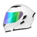 Шлем мотоциклетный, 3C сертифицированный, XL, чистый белый, позолоченный