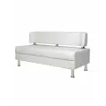 Диван прямой прага 150х67х77 см, нераскладной, диван на кухню, офисный, мини, белая экокожа