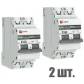 Автоматический выключатель EKF 2P 63А (C) 4,5kA ВА 47-63 EKF PROxima 2 штуки