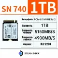 Внутренний SSD диск 1ТБ SSD M.2 WD SN740 2230 PCIe 4.0 NVME для Steam Deck, Surface laptop, Rog Ally