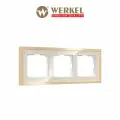 Рамка на 3 поста Werkel Baguette W0032851, цвет айвори/латунь