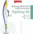 Воблер для рыбалки RAPALA RipStop 09, 9см, 7гр, цвет PD, нейтральный