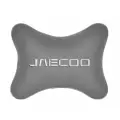 Подушка на подголовник автомобильная серая экокожа JAECOO