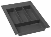 Лоток для столовых приборов в ящик 400 мм пластмасса антрацит (серый)