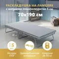 Раскладушка Практик Плюс, с ортопедическим основание на деревянных ламелях(14шт), матрас поролон листовой 5 см