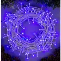 Гирлянда интерьерная светящаяся Нить 20 м, IP20, белый шнур, 200 LED, свечение синее, 8 режимов, работает от сети, 220 В, декоративная новогодняя электрогирлянда для украшения дома и на елку, праздничный декор на новый год