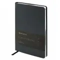 Ежедневник недатированный А5 138х213 мм BRAUBERG Metallic, под кожу, 136 л, гибкий, черный, 113374 (арт. 113374)