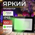 Прожектор светодиодный зеленый свет 100 Вт FL-LED Light-PAD Green IP65, цвет корпуса серый, для архитектурной, уличной или креативной подсветки, Foton Lighting