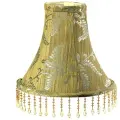 Абажур бежевый с тиснением, по нижнему краю украшен стеклярусом, Индия