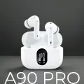 Беспроводные TWS наушники A90 PRO Белые с шумоподавлением ANC для iPhone/Android сенсорные с ЖК-дисплеем