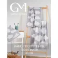 Набор полотенец махровых, Guten Morgen 3 шт. 30х50, 50х100, 70х140, Коттон клауд , серый, хлопок 100%, 450 г/м2