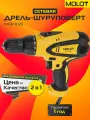 Сетевая дрель-шуруповёрт Molot MDR 1025, быстрозажимной патрон, лампа точечной подсветки, 350 Вт