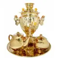 Набор самовар электрический 3 литра Золото - латунь