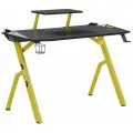 Игровой компьютерный стол SKYLAND SKILLL CTG-001, черный/желтый, 120х60х75 см металл/мдф с надстройкой для монитора