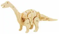 Деревянный конструктор Robotime на звуковом управлении - Апатозавр мини D450
