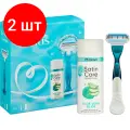 Комплект 2 наб, Подарочный набор Gillette Venus бритв Smooth и гел д/бр Satin Care 75мл муж