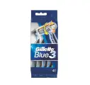 Бритва Gillette Blue3, с плавающей головкой, 4 лезвия, синяя, 4шт