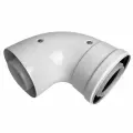 Отвод 90 60/100, раструб-труба, алюминий/полипропилен для конденсационного котла, WAAG