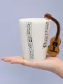 Кружка Музыкальные инструменты Акустическая гитара белая 365 мл, керамическая, женская, мужская, подарок музыканту