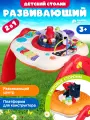 Развивающая игрушка 2в1, мультифункциональный игровой центр/столик, панель для игры в конструктор, свет, звук, JB0213288