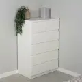 Комод мальта с шестью выдвижными ящиками, 803х480х1212, цвет Белый.