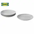 Набор тарелок IKEA FARGKLAR 4 шт. 20 см, светло-серый