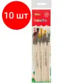Комплект 10 наб, Кисть наб10 №1School ColorPics, пони кр1.3,4.5; син кр3.5; син пл4.6; щет пл4.6
