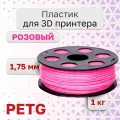 Пластик для 3D принтера PETG VolPrint 1.75 мм розовый 1 кг.