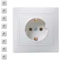 Розетка IEK Кварта с заземлением белая (комплект из 8 шт)