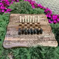 Шахматы нарды шашки 3в1 из Ореха 60 см ручная работа