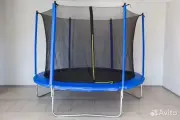 Батут каркасный детский 244 с защитной сеткой для дома и улицы