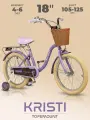 Велосипед двухколесный детский 18, рост 105-125 см, на 4 года 5 лет 6 лет, для девочки, TOPEMOUNT KRISTI