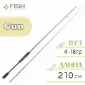 Спиннинг Fish Season Gun, штекерный, карбон, 2 секции, 2,1 м, тест 4-18 гр