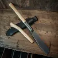 Тесак Белуха, на втульчатой рукояти, с погружными ножнами, с прямой рукояткой, Аника