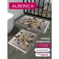 Набор ковриков ALBERICA, для ванной и туалета, безворсовый, быстросохнущий, 100x60 см, 2 шт