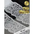 Кружево-стрейч KRUZHEVO, арт. TBY. YSTL00839/N, 90мм, цвет 001 белый, уп.25м