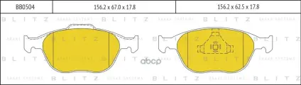 Колодки тормозные дисковые передние FORD Focus RS/Tourneo/Transit Connect 98-> Blitz арт. BB0504