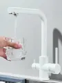 Смеситель для кухни с фильтром для питьевой воды , белый матовый