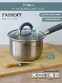 Ковш FANHOFF 2,1 л, нержавеющая сталь, стеклянная крышка, для всех видов плит