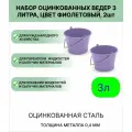 Оцинкованное ведро 3 л, набор 2шт, цвет фиолетовый