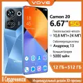 Смартфон Vove Camon20 , 12/128 ГБ, с защитой глаз от синего света, большим экраном, быстрой зарядкой, доступной ценой для детей и пожилых людей , Синий