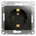 40 шт. Systeme Electric Glossa Антрацит Розетка с заземлением, 16А GSL000743